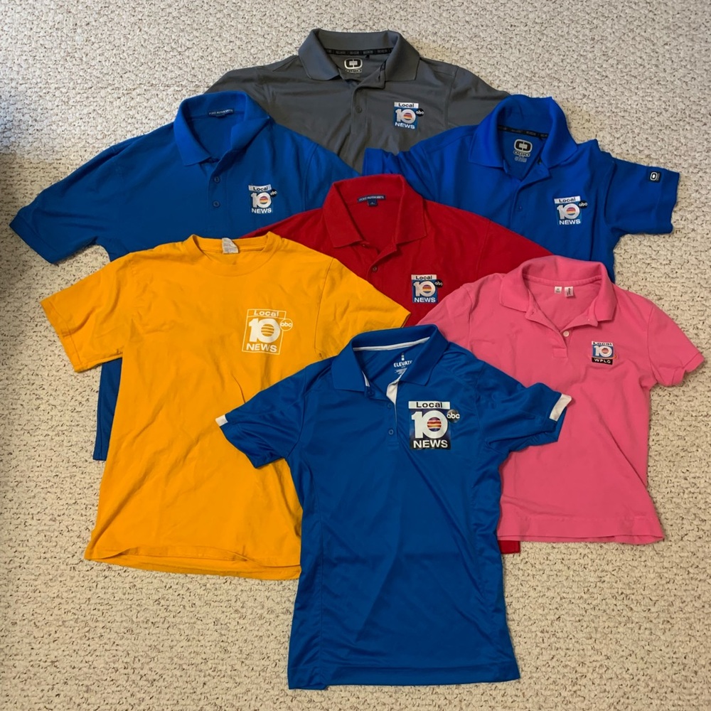 7-piece set of Miami TV station tops